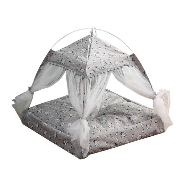 

folding pets bed detachable washable tent nest for small cats dog cat beds & furniture