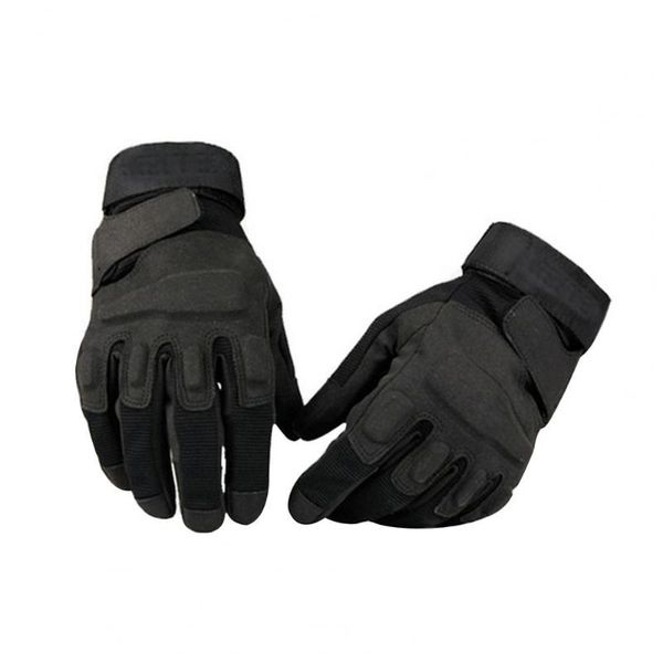 

men full finger anti slip adjustable outdoor cycling climbing protective gloves, Black