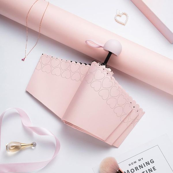 

umbrellas hollow sun umbrella ultra light mini five-fold sunscreen pocket small uv female