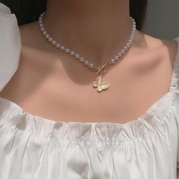 

chokers butterfly necklace initial jewelry cuban link chain, Golden;silver