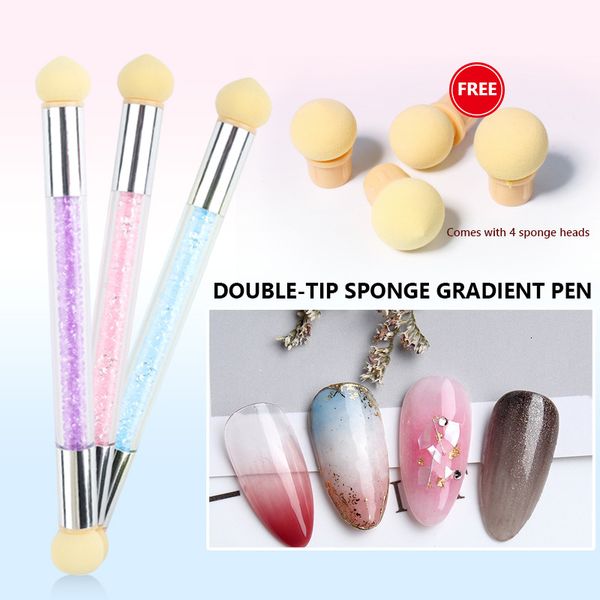 

double enhancement halo dye gradient washable and replaceable 4 sponge head multi color pen holder optional nail