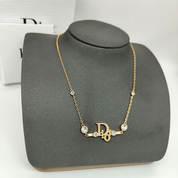 

necklace female fashion gift box iter new fashion simple necklace gold letter female jewelry factory sales, Silver