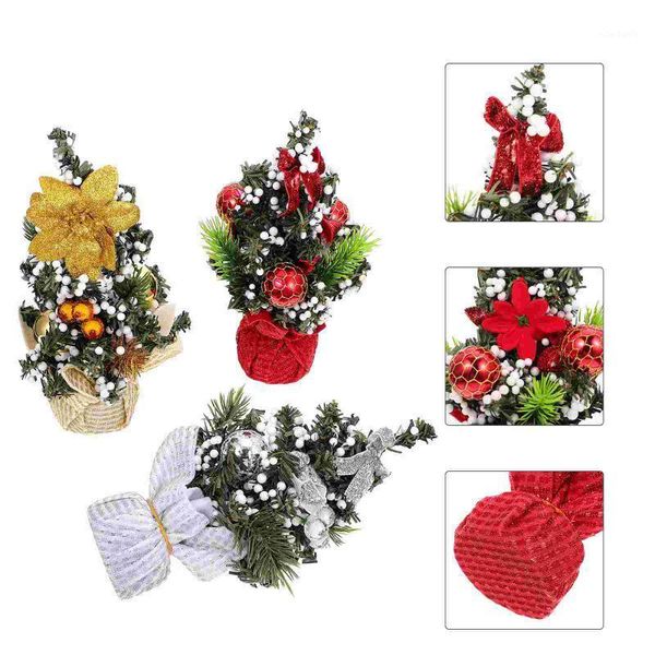 

christmas decorations 3pcs mini tree shaped decors deskornaments chic festival gifts