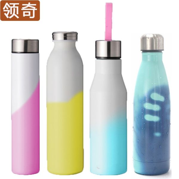 

Special creative fashion warm sports stainless steel color change cup when hot and cold, White