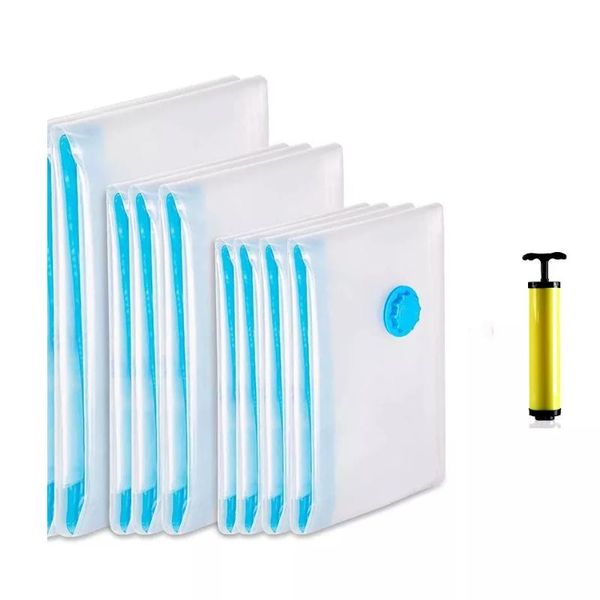 

storage bags 5pcs/setdurable vacuum for clothes pillows bedding blanket more space save compression travel hand pump seal zipper