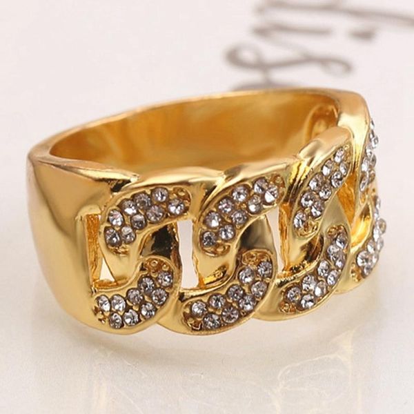 

wedding rings hip hop cuban chain link boy finger jewelry man accessory bands women, Slivery;golden