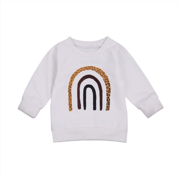 

0 6y autumn kids baby girls sweatshirt rainbow print long sleeve pullover outfits, Black