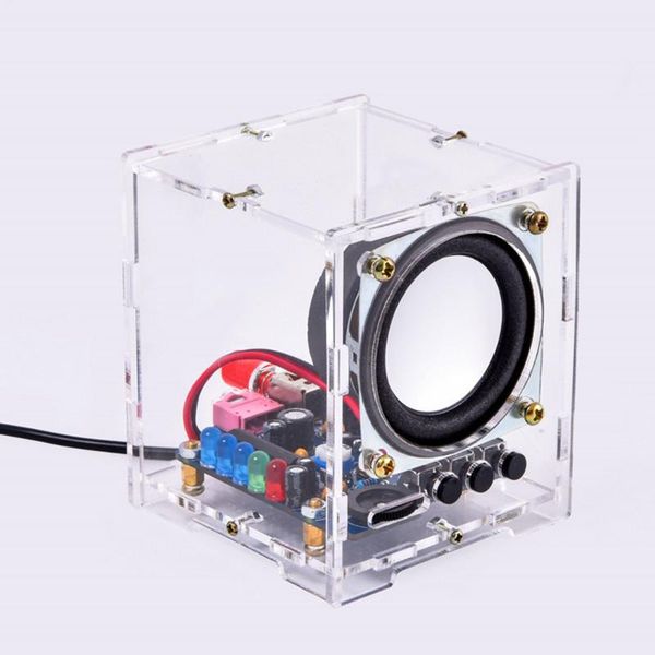

computer speakers hu-009 bluetooth-compatible 2 inch 3w mini speaker unit electronic component diy kit wireless wired 5v dc powered acrylic