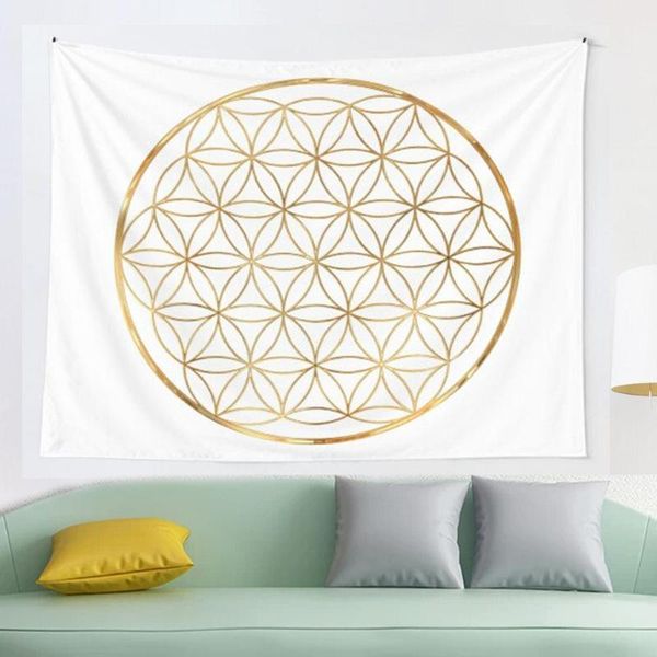 

tapestries flower of life sacred circle geometry tapestry cover beach towel picnic yoga mat home decoration wall hanging