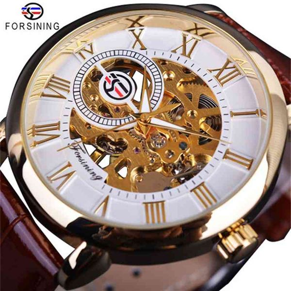 

forsing fusini a099 leisure hollow out automatic mechanical watch men's watch, Slivery;brown
