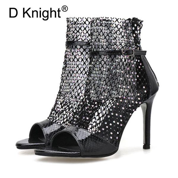 

design open toethin heels gladiator for women sandals fashion buckle back zip lady shoes high sandal boots summer, Black