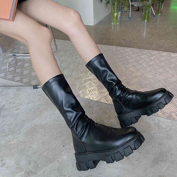

children's boots 2021 autumn new fashion short boots handsome but knee boots three length options woman shoes k78, Black