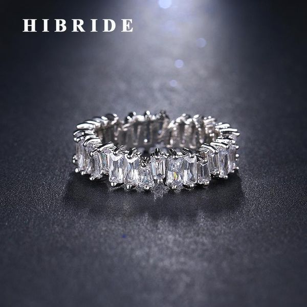 

cluster rings hibride clear cubic zircon women man white gold color finger ring bridal gifts spinner r-160, Golden;silver