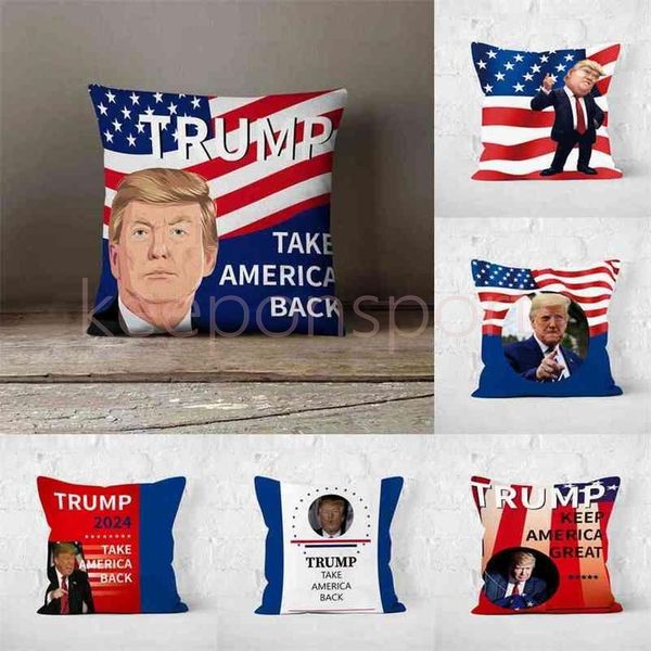 

7colors linen cushion cover trump 2024 throw pillow case us flag independence day gifts party home sofa car pillowcases pillowcase pillowsli