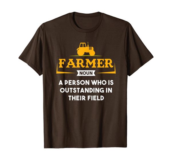 

farmer a person who is outstanding in their field funny t-shirt, White;black