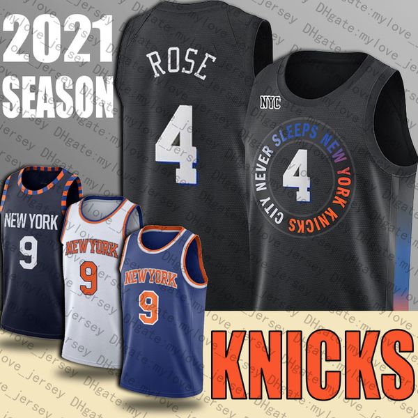 

rj 9 barrett jersey derrick 4 rose jerseys patrick julius randle ewing jersey new york knicks jersey city edition jerseys, Black;red