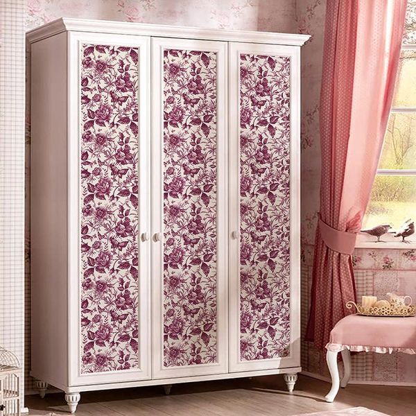 

window stickers retro flower vintage pink european waterproof unique self adhesive vinilo muebles adhesivo house decor ei50pt
