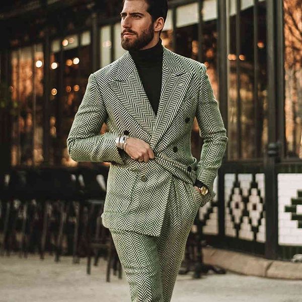 

men's suits & blazers grey herringbone mens formal wedding groom wear double breasted jackets+pants 2 pieces slim fit tuxedos blazer ma, White;black