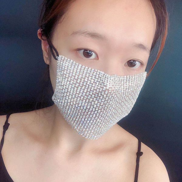 

exquisite fashion luxury women's face jewelry shiny crystal hollow prom mask