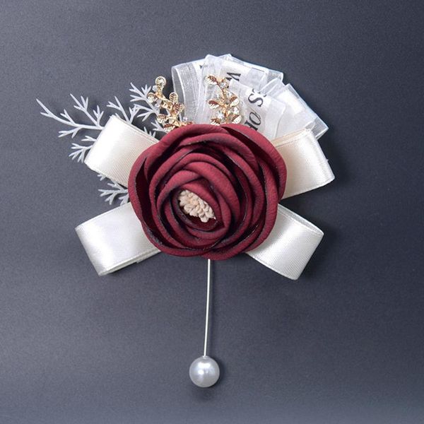 

flower artificial fabric bride bridegroom wrist corsage wedding supplies roses party prom suit pin brooch decorative flowers & wreaths