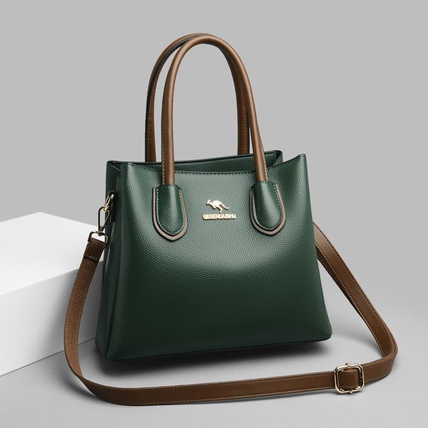 

bucket welfare three pocket leather tote 2021 women's bag korean fashion handbag