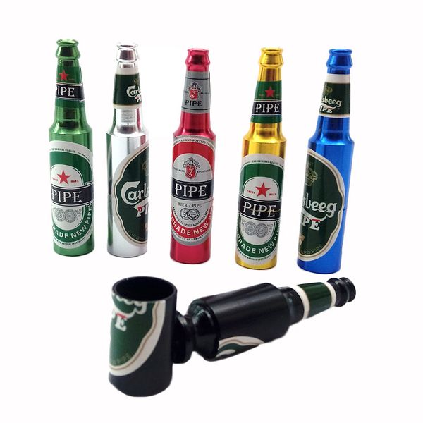 Raucherrohre Kreativität Metall 67 mm kleine Bierflasche kleiner Aluminiumfilter Mini Rauchrohr Set