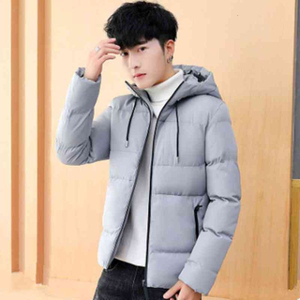 

2021 winter men down jacket korean trend cotton clothes handsome warm coat men's padded, Black