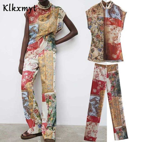 

klkxmyt za 2 pieces set women spring fashion patchwork translucent shirt blouse and long pants casual trousers womens sets 210527, White