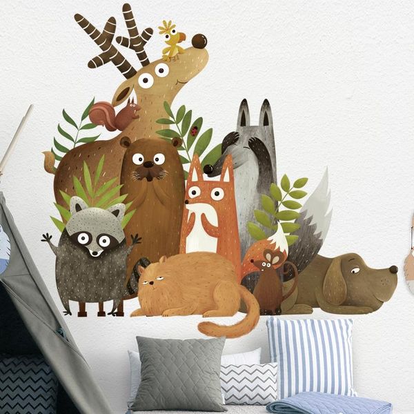 

wall stickers cartoon cute raccoon cats animals party for living room bedroom kids decor decals art home