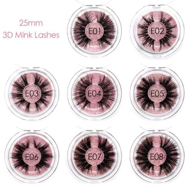 

25mm mink eyelashes natural thick strip 3d lashes makeup dramatic long soft false eye custom packaging label1