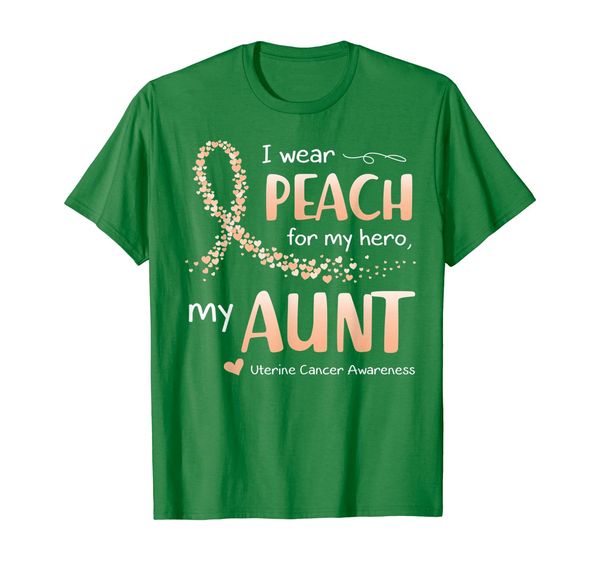 

i wear peach for my aunt uterine cancer awareness t-shirt, White;black
