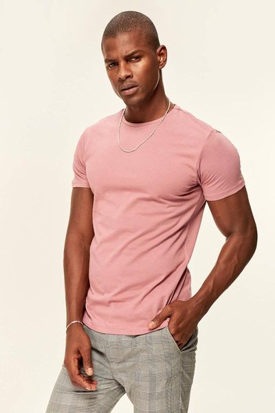 

men's t-shirts trendyol presser pink t-shirt - short sleeve neck cotton tmnss19bo0001, White;black