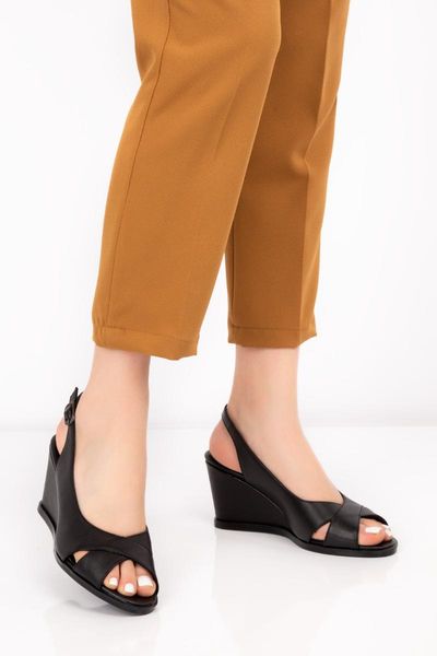 

sandals women's genuine leather, Black