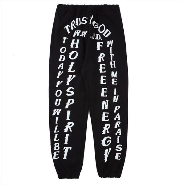 

3d printing kanye west women pant sunday service holy spirit sweatpants hip hop drawstring joggers, Black