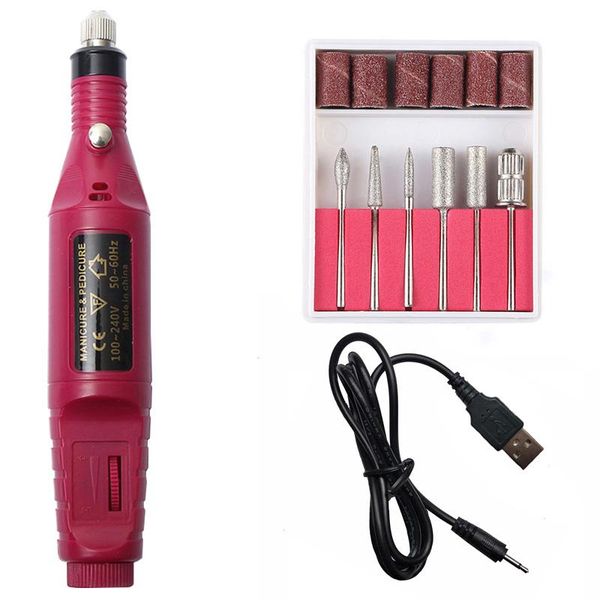 

nail drill & accessories 1set mini electric machine manicure professional pedicure salon portable