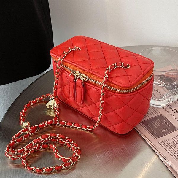 

evening bags lattice square box mini pu leather crossbody for women 2021 fashion women's designer handbags chain shoulder messenger