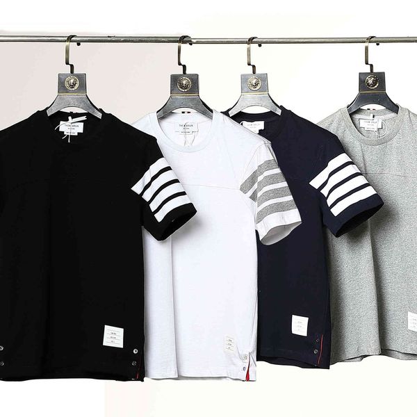 

design clothing brun2021 new short sleeve multi panel crew neck t-shirt, White;black