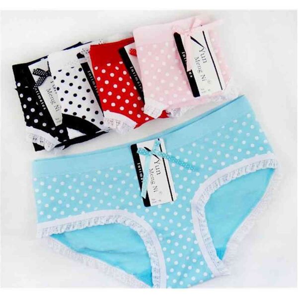 

underwear auto cotton wave point lace yunjie 86291, Black;pink