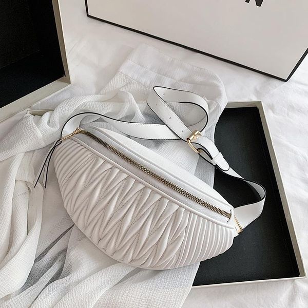 

single shoulder bag female 2021 korean fashion fold pu light shopping messenger waist women's chest bags