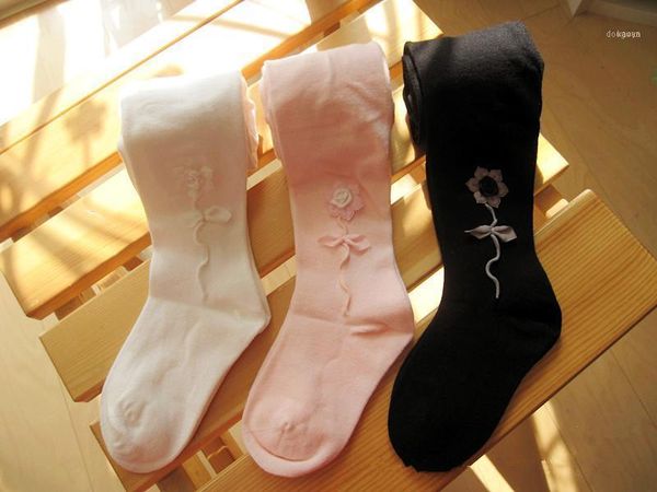 

children dance socks spring and autumn with velvet ballet white black pink tights of the girls1, Black;red