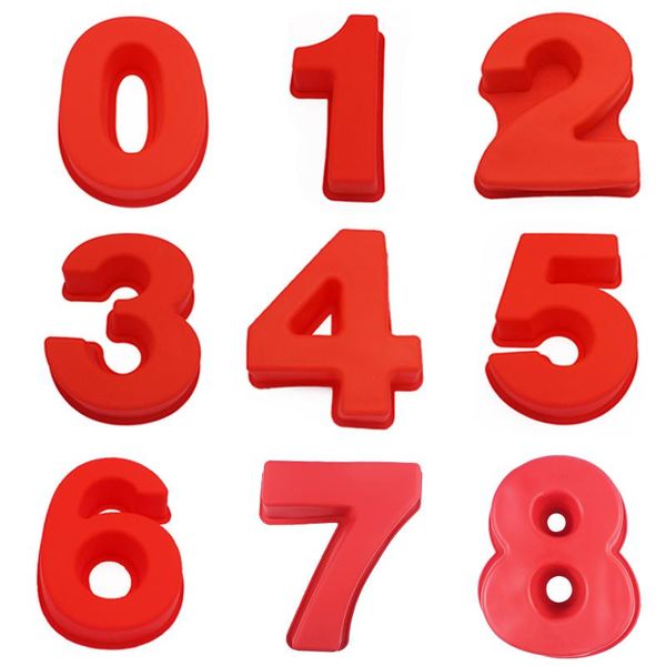 

baking moulds 10inch large silicone cake mold 0-9 number digital fondant mould pan for birthday festival decoration tools