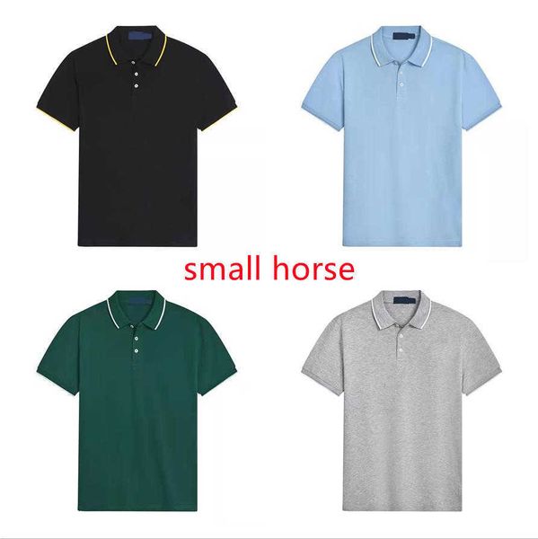 

men's polos short sleeve t-shirt summer street casual fashion loose multicolor classic all-match style color embroidery tees, White;black