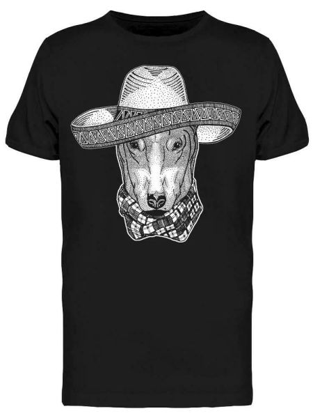 

bull terrier mexican hat tee men's -image by shutterstock, White;black