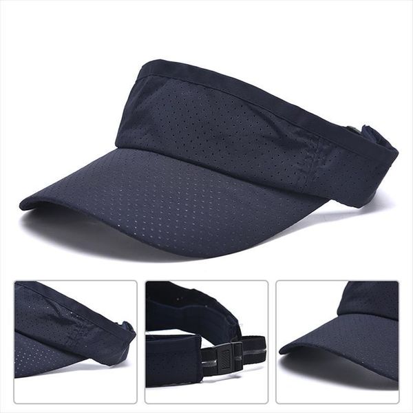 

summer breathable empty sun visor hat linen big wide brim straw caps uv protection for men and women, Blue;gray