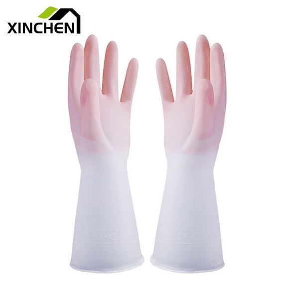 

disposable gloves xinchen winter work safety woman clean tool 1pairs rubber latex long waterproof dishwashing household z169