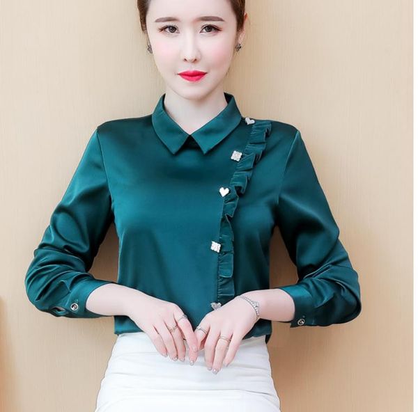 

2021 summer fashion long sleeve women's shirt@23, White