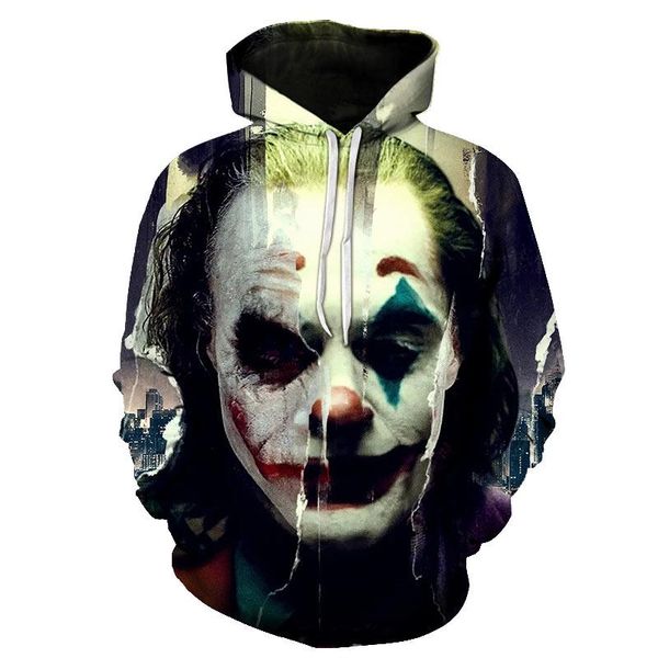 

men's hoodies & sweatshirts 2021 personality horror funny movie clown casual hoodie spring and autumn hip-hop street trend for men wome, Black