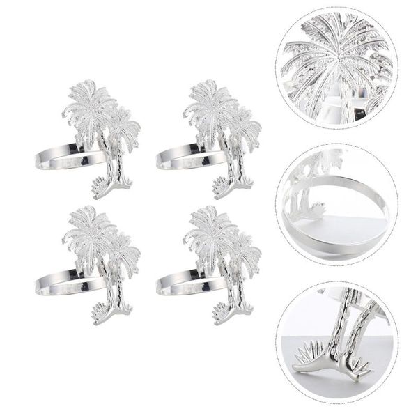 

napkin rings 4pcs fashionable coconut palm tree electroplated buckles
