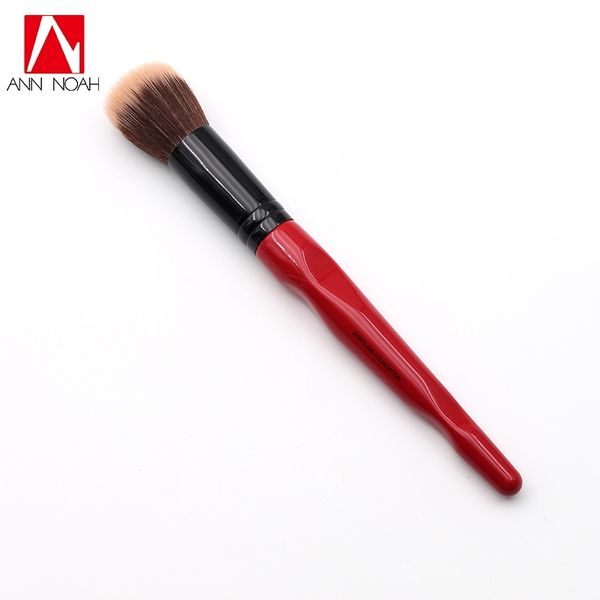

new red body curve plastic long handle soft synthetic large round stippling foundation brush 210331