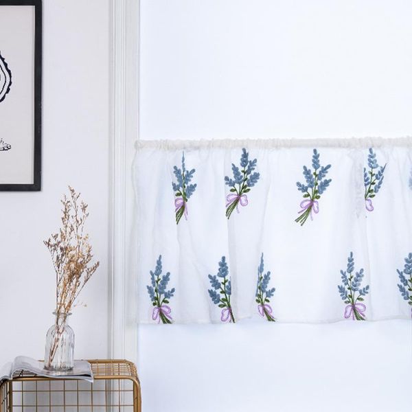 

curtain & drapes embroidered short curtains fresh bouquet durable beautiful elegant translucent home supplies